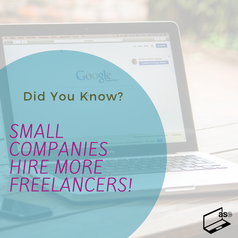ASERemote's tweet photo. #DidYouKnow: According to the State of Remote Work 2017 report, small companies are twice as likely to hire full-time remote employees. #FreelanceFacts https://t.co/M02UhRw5ep