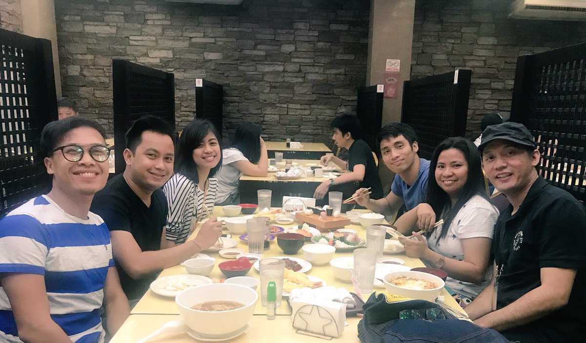 iJUSTINjoylife's tweet photo. Lunch out with the gang. โค๏ธ We will miss you, Mam @mariakrisandra! ๐ Thank you for eveything! ๐๐ #KhaeTnxBye #NihonBashitei #ErmitaManila https://t.co/TCLW0xeyxA