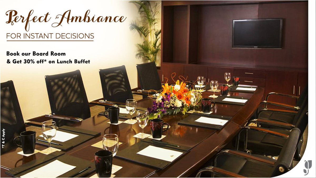 cismysore's tweet photo. A perfect ambience to take instant decisions during your business meetings. Now book our meeting rooms and get 30% off* on lunch buffet at Mosaic at Country Inn &amp; Suites By Radisson, Mysore 
*conditions apply
#boardroom #meeting #cisbyradisson #mysuru https://t.co/TziqcvJezs