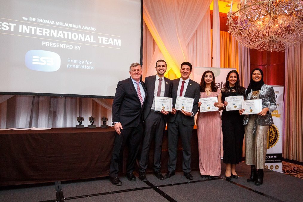 EngCommTrinity's tweet image. Great to see @ESBGroup @ESBNetworks being represented abroad and sponsoring such event award for the Best International Team (Image courtesy of the Engineering and Commerce Case Competition) @drknewsfeed