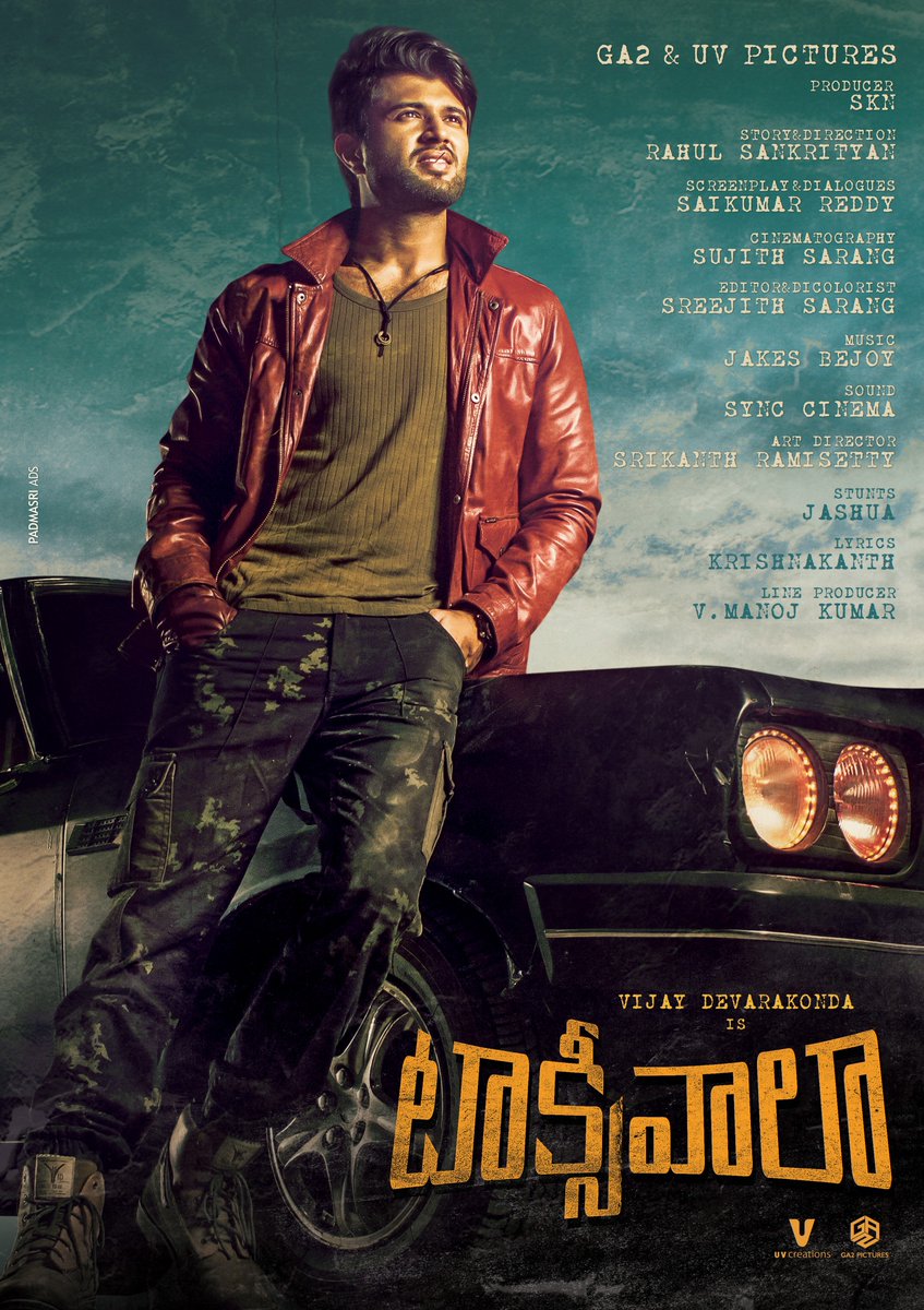 TheDeverakonda's tweet photo. My prescription for all your worries and stress this year.

Have a good dosage of VIJAY DEVERAKONDA as Siva in #Taxiwaala #May18 https://t.co/7zHrNiXYlY