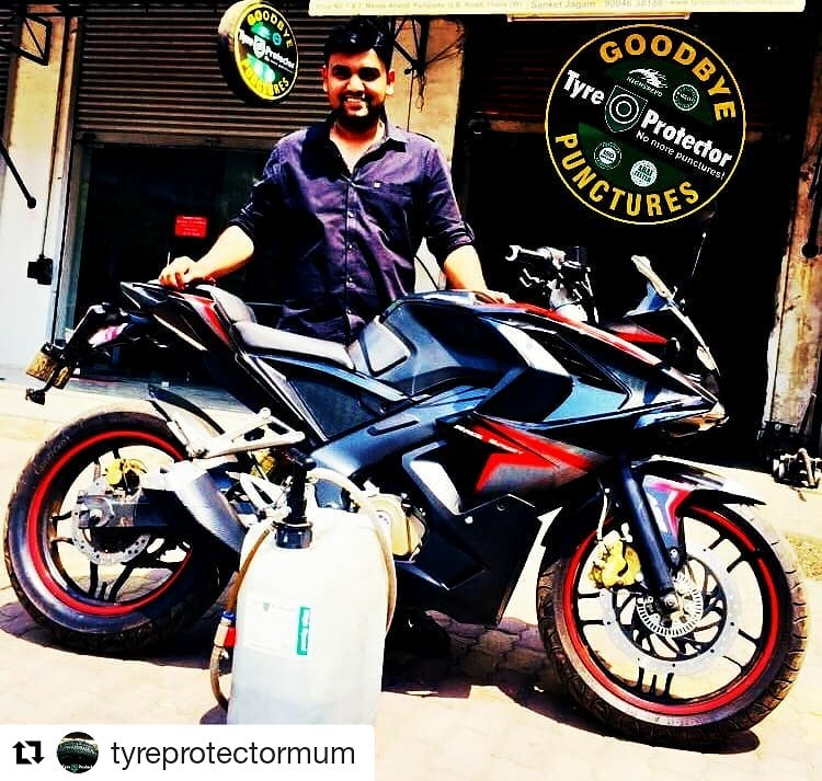 carcityindia's tweet photo. #Repost @tyreprotectormum

Sameer has been using Tyre Protector since he bought this #pulsar rs200 New tyres call for a fresh treatment of the upgraded High Speed Tyre Protector 
#gopuncturefree
#bikeride
#newtyres #safety #savestime #savestrouble
Call 9029533377 https://t.co/WSQUmt6WdW