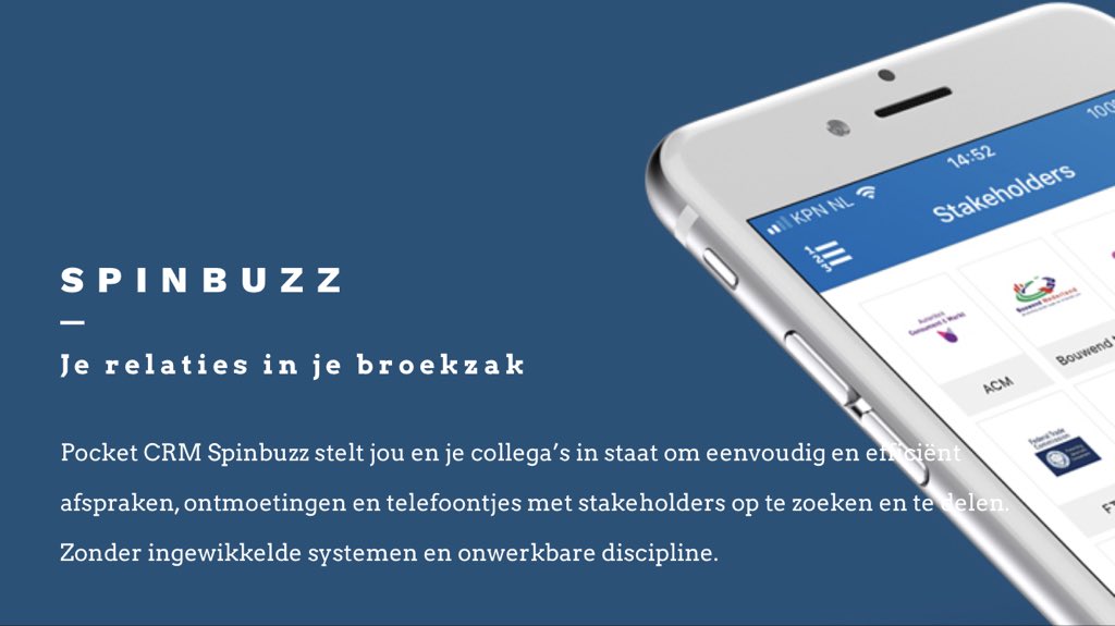 FrankCLKorver's tweet image. Je belangrijkste stakeholders en “everything you need to know” in een broekzak: #Spinbuzz. spinbuzz.nl Op een effectieve en innovatieve manier met issues- en stakeholder #engagement omgaan? Let us know.