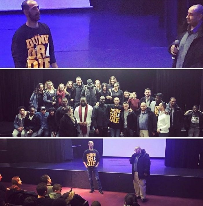 Soirée "Dunker pour ne pas mourir" 👍Diffusion + Échanges avec la légende du dunk <a href="/Kadour_ziani/">Kadour Ziani</a> #dunkfather pr transmettre l'espoir et la passion #toutestpossible 
Moment riche et constructif 👏 Bravo Kadour ✊ ... et merci 😉
📸 <a href="/Kadour_ziani/">Kadour Ziani</a> ➡️ instagram.com/p/Bgszh5ggnxt/