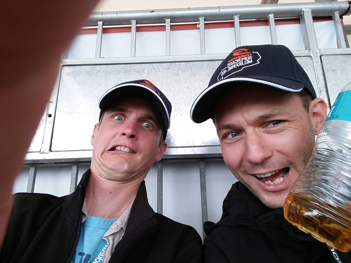 Trick0fTheTrail's tweet photo. Too much pre quali whiskey with @peterknibb #F1 #AusGP https://t.co/QIgCG1q4x7