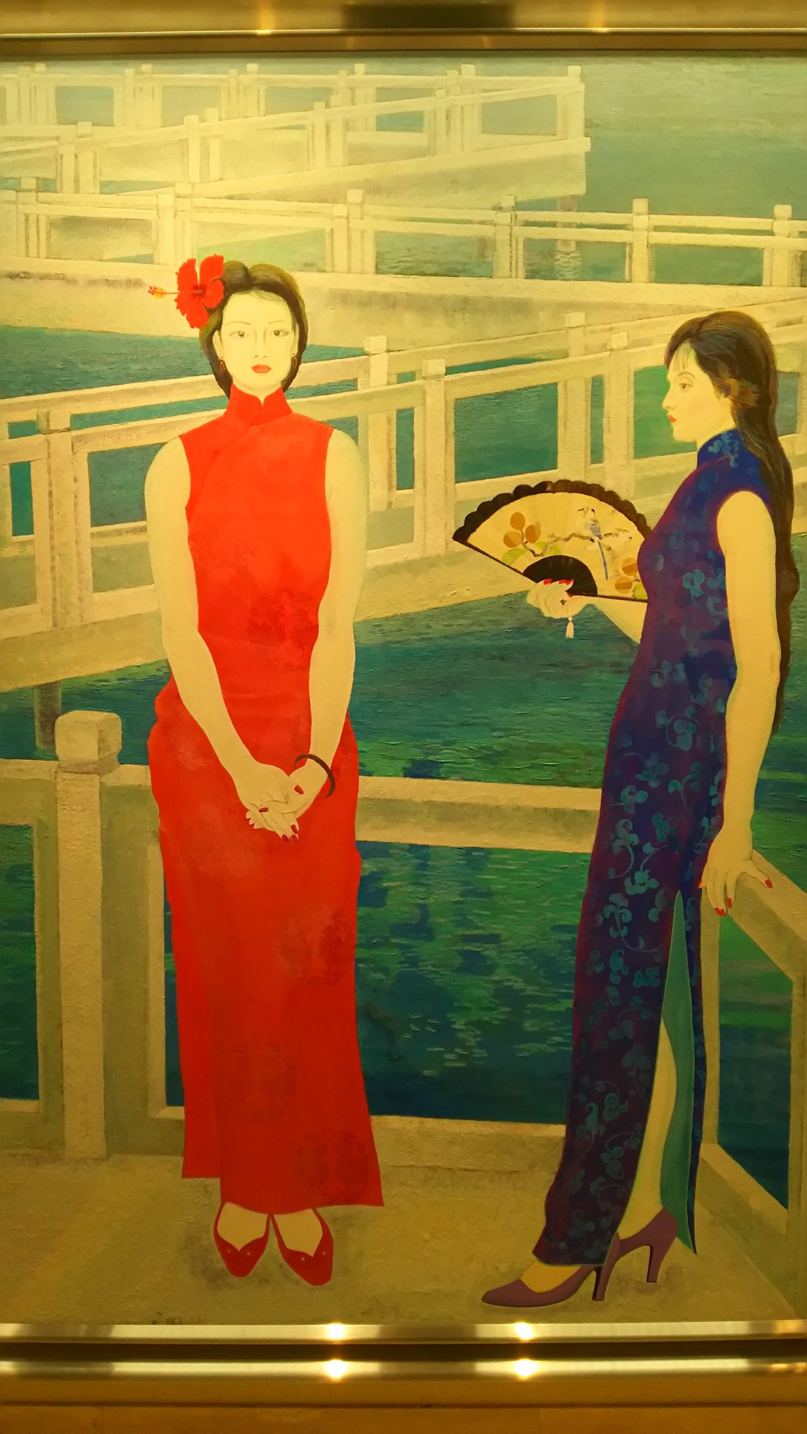 木村 on Twitter: "松岡美術館日本画展へ。お気に入り初見の昭和の作家の作品。濱田台児「九曲」伊藤深水の内弟子だそうです。色彩と構図