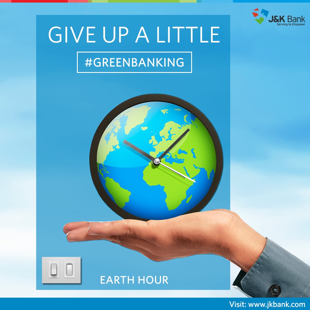 Let's give back to the planet. Change yourself to save it. Happy #EarthHour!
#GREENBANKING