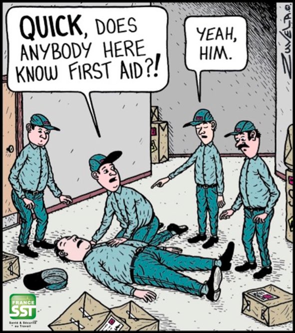 France_SST's tweet image. "Vite, quelqu'un connaît les #PremiersSecours ici ? Ouais, lui."
Pour éviter ce genre de mésaventure, formez vos salariés en nombre suffisant auprès des #Organismes certifiés #SST