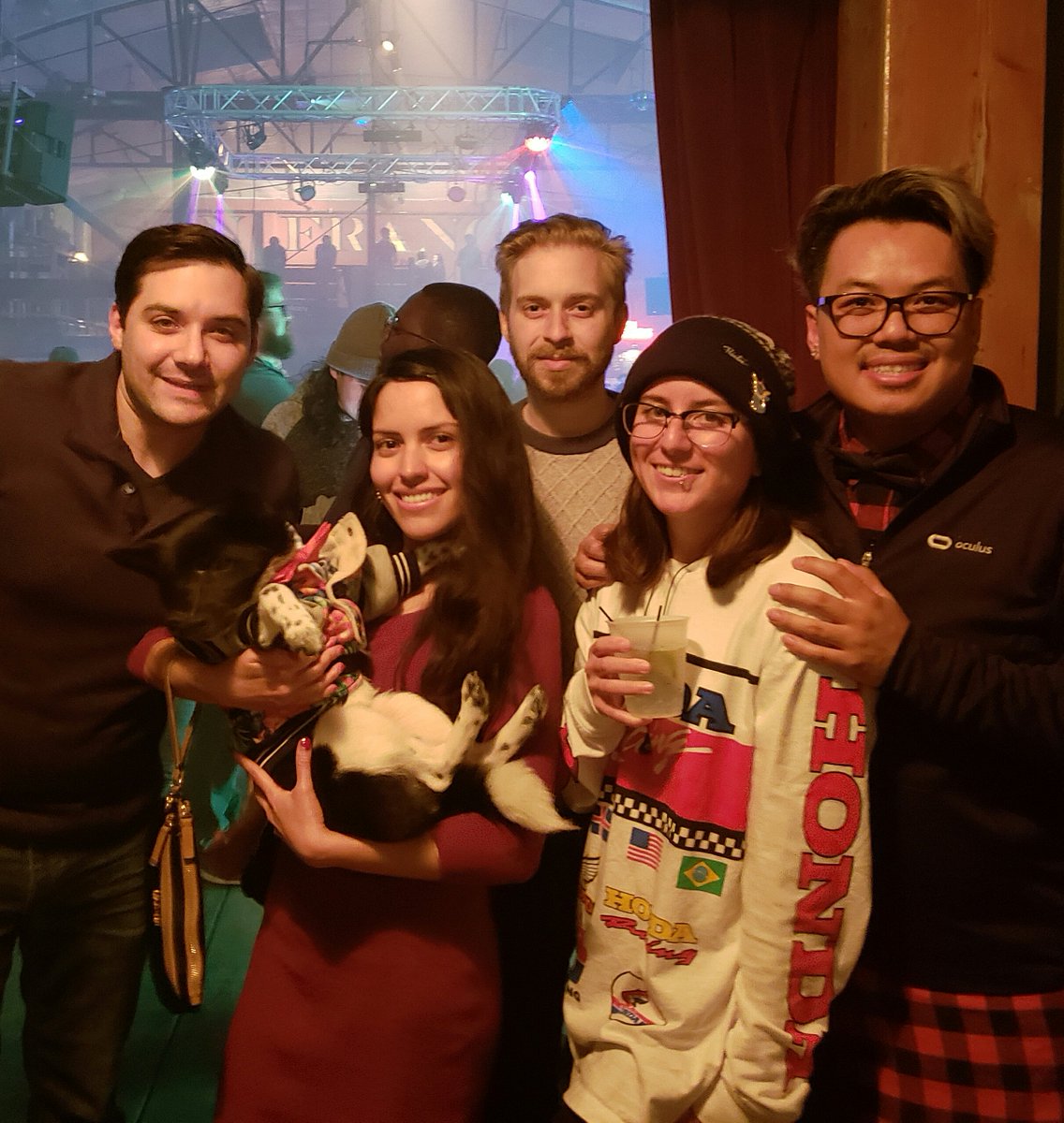 moonseyemedia's tweet photo. Oh shiz. @Wtfgamersonly brought his puppers to see @GRIMECRAFT for @GameVibesGG and @ShowdownSF party at the @FSFoundry !! https://t.co/DakC73VwFQ