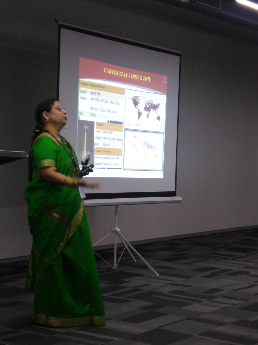 DevanganaK's tweet photo. A not-so-gentle introduction to different satellites and their uses by Dr. N Aparna from ISRO. Very informative! #ISRO #Satellites #Food4Nerds #ISRO #TWE4R #CompSciSymposium #ThoughtWorks https://t.co/1SJ8OKh76y