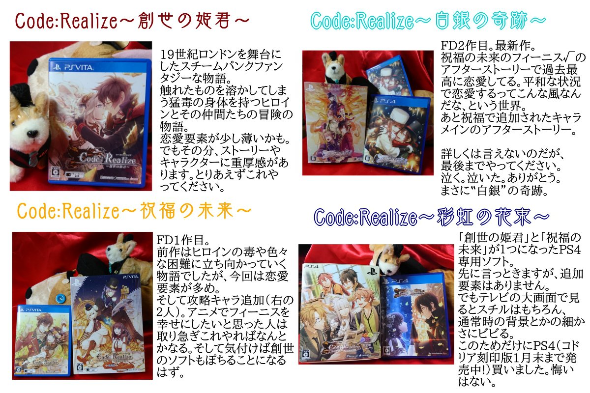 しきり にじそうさくあか Code Realizeというミュージカルやるみたいだけどどういうお話 という方向けのプレゼン資料です 読み方は コードリアライズ 通称 コドリア ミュージカルは コドミュ 過去のプレゼン資料はスレッドよりどうぞ