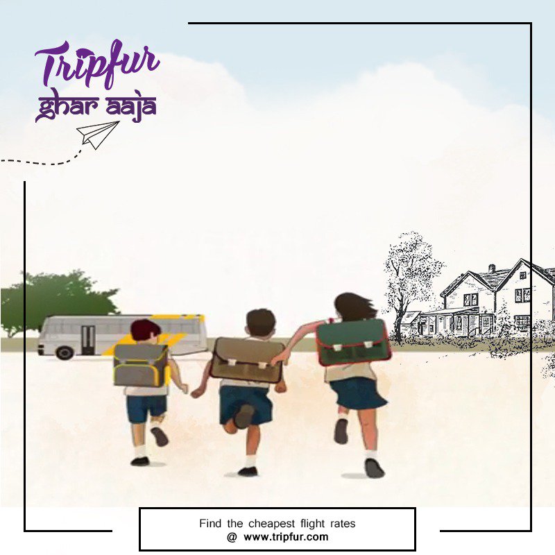 tripfur's tweet photo. When happiness was the final school bell and a weekend!
#Flyhome to those memories with #Tripfur.
#GharAaja https://t.co/5dxd6EEGbq