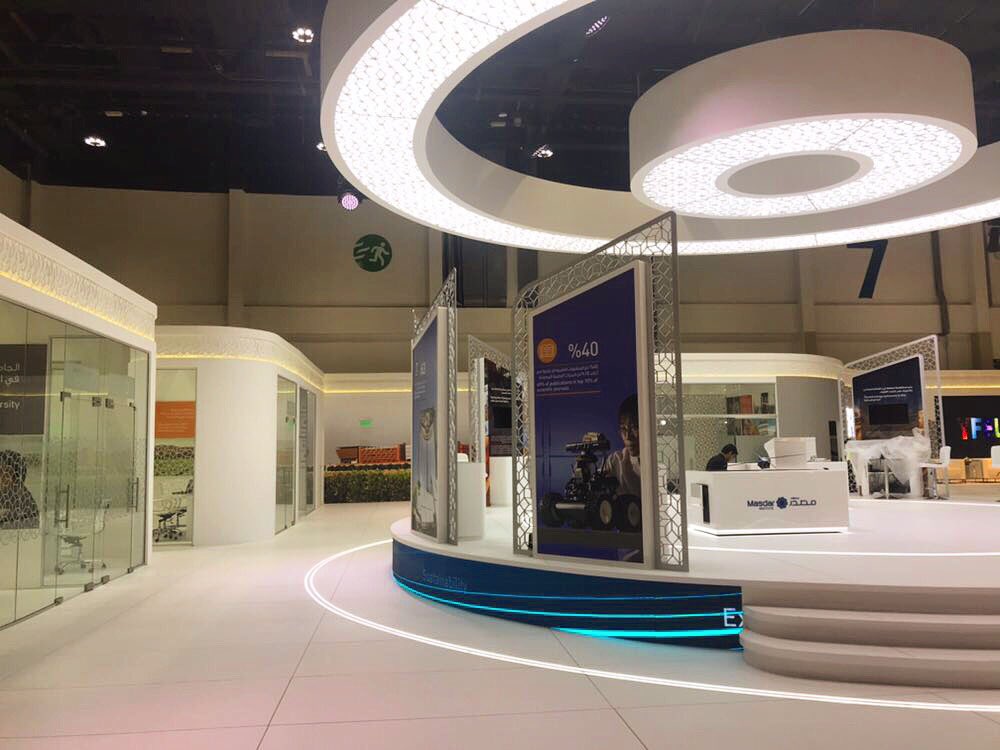 exbdxb's tweet photo. Installation of @Masdar &amp; @Yfel_mi Stand @wfes Abu Dhabi #exhibition #dubai #stand #exbdxb #expo https://t.co/xzxwTD9V8q