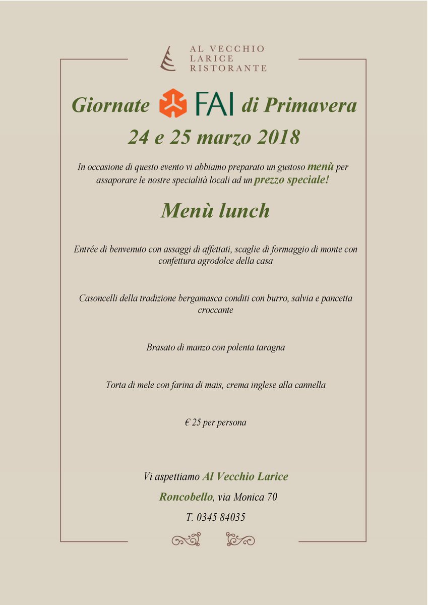 OrobieAlps's tweet photo. Oggi e domani, per giornate #FAI di Primavera,  tornano le visite guidate gratuite all'antico Mulino di Baresi​! Inoltre vi aspettiamo a pranzo presso il nostro ristorante Al Vecchio Larice con un menù creato ad hoc #ValBrembana #eventivalbrembana #GiornateFAI https://t.co/9TK3C2O9tl
