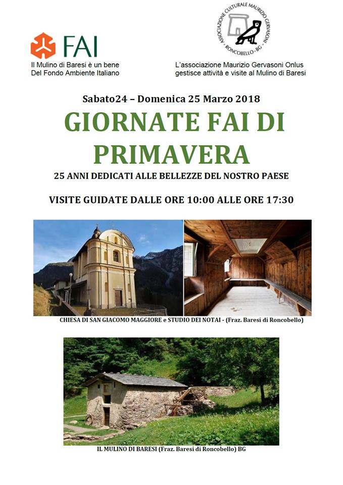 OrobieAlps's tweet photo. Oggi e domani, per giornate #FAI di Primavera,  tornano le visite guidate gratuite all'antico Mulino di Baresi​! Inoltre vi aspettiamo a pranzo presso il nostro ristorante Al Vecchio Larice con un menù creato ad hoc #ValBrembana #eventivalbrembana #GiornateFAI https://t.co/9TK3C2O9tl