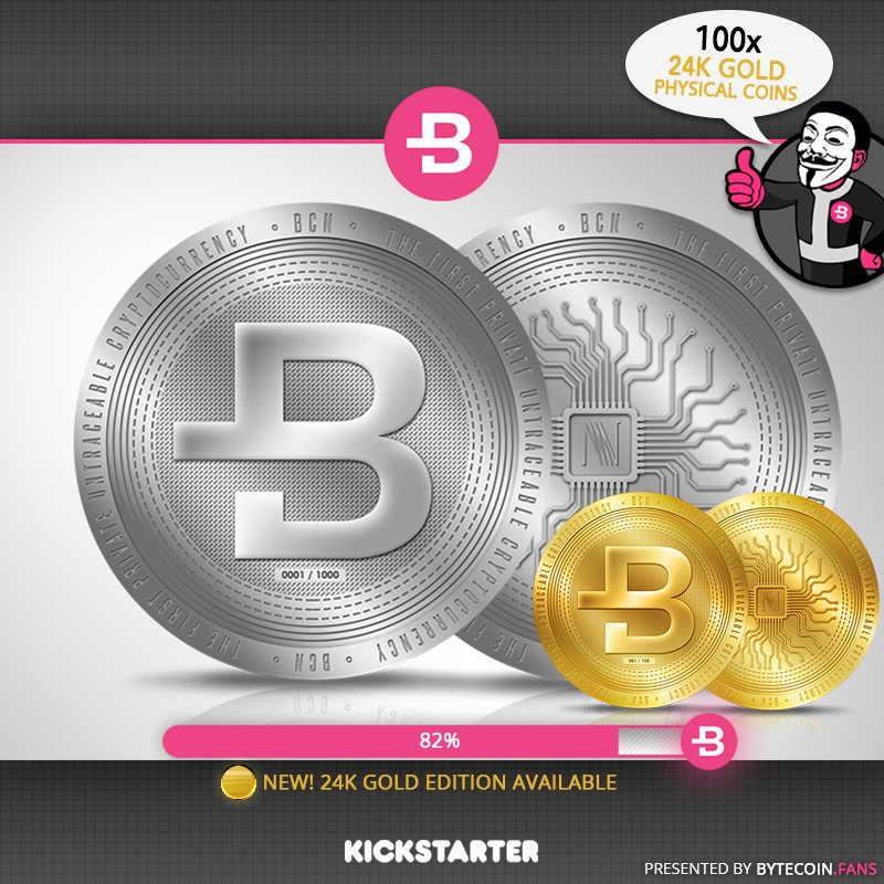Almost Done! 82%

Be there and get one of the limited 100 24K gold plated coins now. 

✅ Limited Edition Coin
✅ Collectable Real Currency
🔶 NEW! 24k Gold Edition Available

- kickstarter.com/projects/domin… … … … … …

🔥Goal is 3000€ 🔥

#Kickstarter #Bytecoin #crypto #Crowdfund