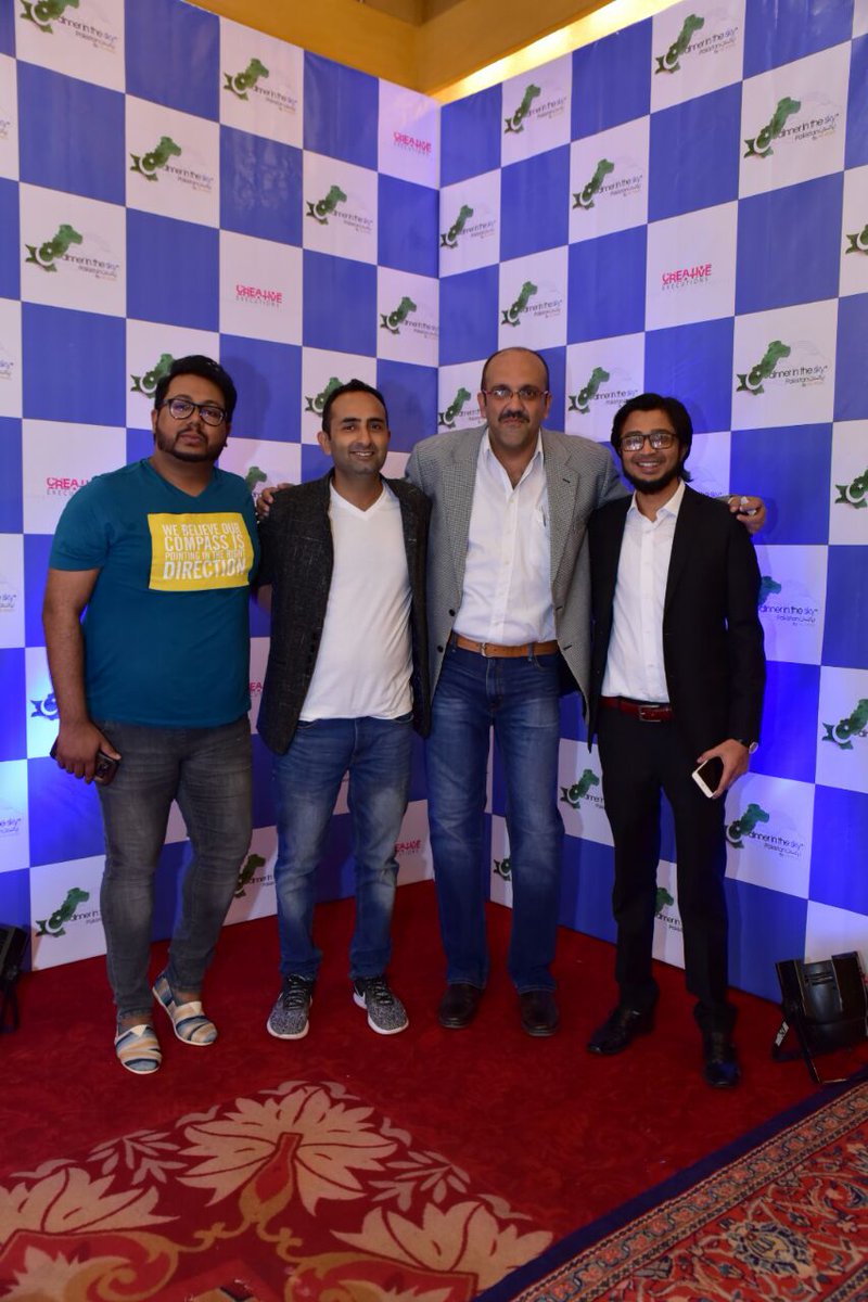 Irfanistanian's tweet photo. Team #DITSPak Moiz Kazmi, Asif Nicky, Azeem Khan and Yasir at the #DinnerInTheSky launch #HappeningNow #AsifNicky #CreativeExecutions #AliAtara #MKDigital @dinnerinthesky.pk #irfanistan https://t.co/dusTIh4WPQ