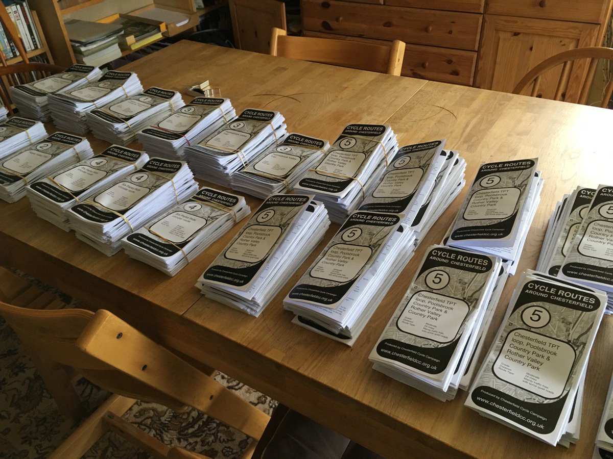 We’ve reprinted our free ride leaflets, numbers 1, 2 &amp; 3 will be available straight away. Look out for the launch of No 4 ‘6 Parks Ride’ &amp; No 5 ‘TPT Loop’ soon! <a href="/CycleDerbyshire/">Cycle Derbyshire</a> <a href="/ChesterfieldBC/">Chesterfield Borough Council</a> <a href="/DesChes/">Destination Chesterfield</a> @ChesterfieldSSP <a href="/SustransEMids/">Sustrans East Mids</a> <a href="/Be_Travel_Smart/">Travel Smart</a>