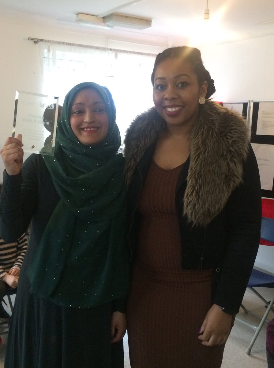 Congrats and thank you to Jusna, Natasha and all of the women from Women With A Voice for their fantastic <a href="/Well_London/">Well Communities</a> project 

Pic: Award from Monica Ukandu, Public Health <a href="/haringeycouncil/">Haringey Council</a>