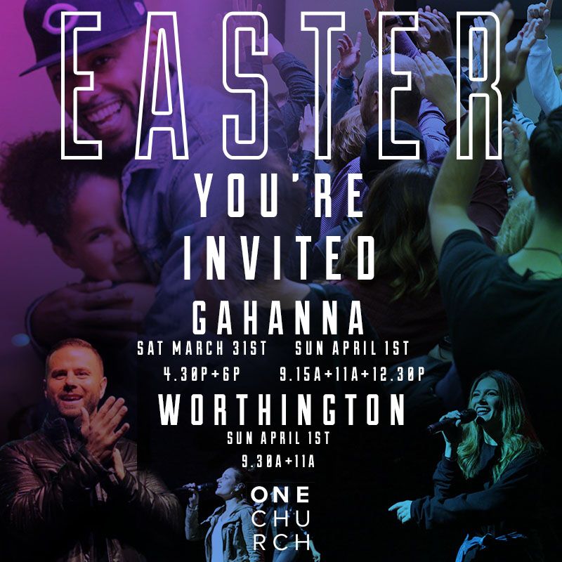 onedotchurch's tweet photo. #EasterAtOneChurch kicks off in just ONE WEEK from today and we can’t wait! We have SEVEN opportunities for you to join us at TWO locations. We hope to see you there!
#OneChurchMyChurch https://t.co/cr3dXX2dru