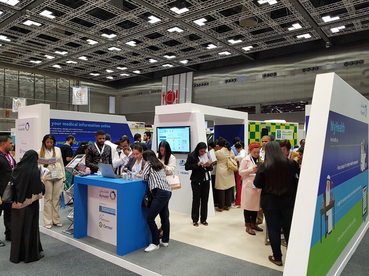 HMC_Qatar's tweet photo. More than 360 people registered today for the MyHealth patient portal. A project in collaboration with @hmc_qatar @phccqatar and @cernercorporation 
Patients can view their medical records and other data on their laptops, mobiles and tablets.
#meforum2018 https://t.co/NRizaK3YKt