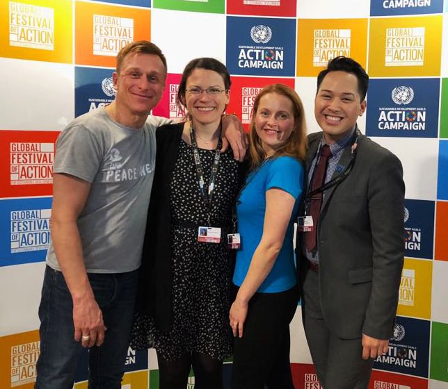 JeremyGilley's tweet photo. One of the highlights from this incredible week has to be meeting up with fantastic partners at the Global Festival of Action. Blown away by the energy being put into achieving the #GlobalGoals - crucial that we do all we can! #SDGglobalFest @jcinews | @letsdoitworld | @AIESEC https://t.co/iHltDNbAOn