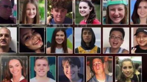 Alyssa Alhadeff
Scott Beigel
Martin Duque Anguiano
Nicholas Dworet
Coach Aaron Feis
Jaime Guttenberg
Chris Hixon
Luke Hoyer
Cara Loughran
Gina Montalto
Joaquin Oliver
Alaina Petty
Meadow Pollack
Helena Ramsay
Alex Schacter
Carmen Schentrup
Peter Wang

RIP. #MarchForOurLives
