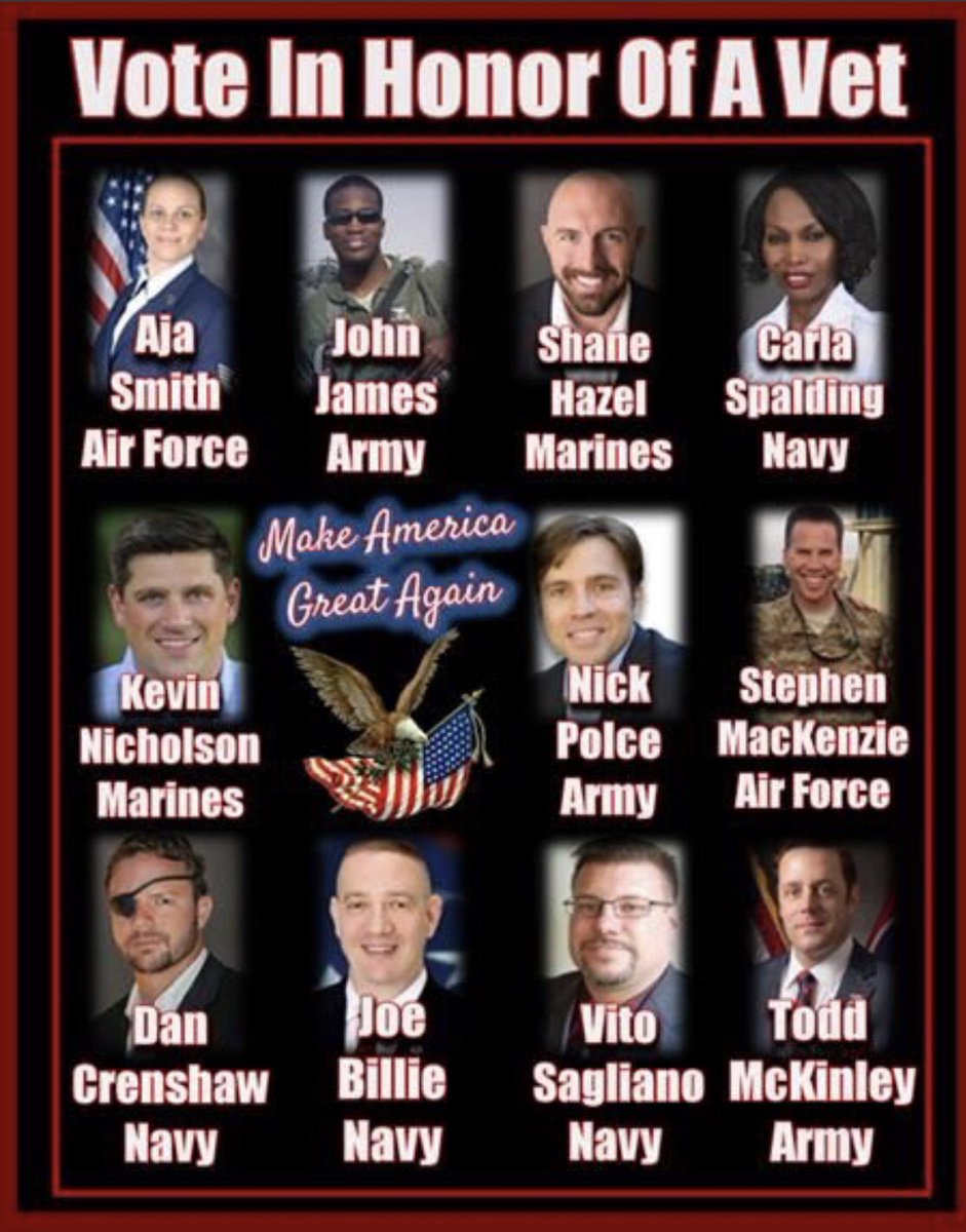 tamaraleighllc's tweet photo. @WayneDupreeShow @Melissa31920880 Wayne - here’s a #MAGA bunch of #VeteransForCongress - sure ANY of them would be happy to be guests on your show! 😉
@Nick4HouseWI01 (run against #SpeakerRyan in 8/14/18 Primary) @KevinMNicholson against Dem Sen #TammyBaldwin &amp; @carla_spalding run against #DWS in #FL23
#VetsFight https://t.co/eVRMwdtLFJ