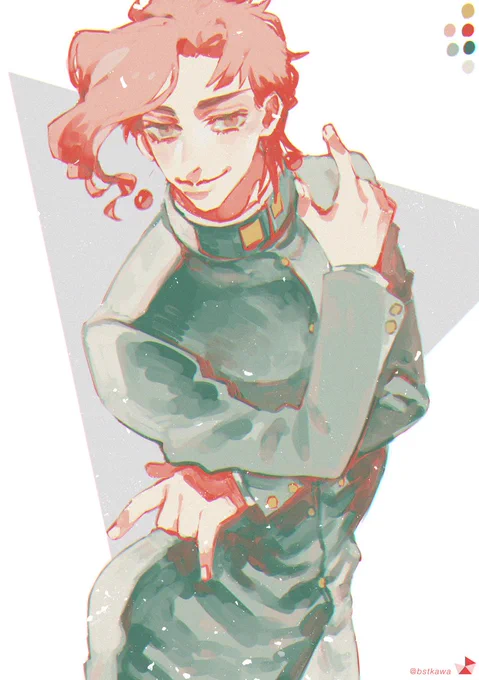 #JOJO版深夜の真剣お絵描き60分一本勝負 淡紅色、萌葱色、白色
時間オーバー失礼します? 