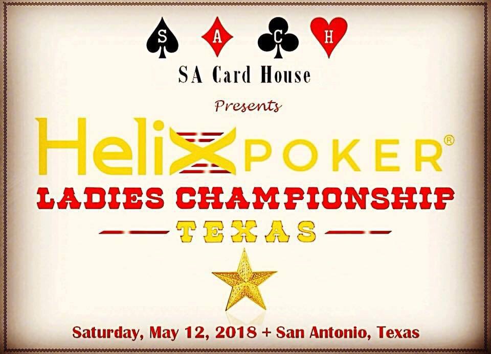HelixPokerTweet's tweet photo. TEXAS: SAVE THE DATE! Saturday, May 12th at SA CARD HOUSE. A championship title, and a diamond bracelet! That's what's happening. Details forthcoming...on our Facebook page. https://t.co/QpzNvLv20m #LoanStarState #PokerInTexas #SanAntonio https://t.co/rH0TqUUvvM