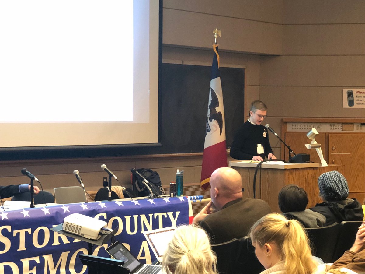 EmKresse's tweet image. Taylor Blair of the ISU Dems did @DeidreDeJear proud today at Story County Convention