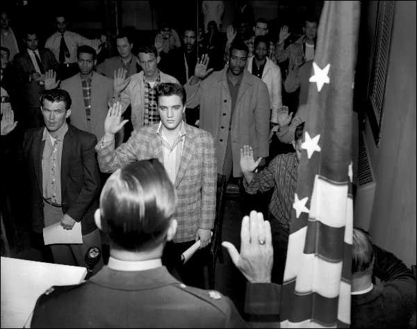 ElvisPresley's tweet photo. 60 years ago today, Elvis Presley reported to the Memphis draft board for his induction into the @USArmy and was assigned serial number 53310761. https://t.co/xX8EW9i6hd
