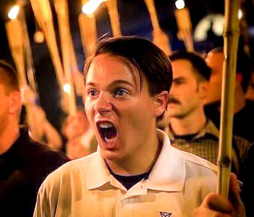 SaysHummingbird's tweet image. Peter Cvjetanovic, the white nationalist in this photo, was upset when his photo went viral 6 months ago and is hoping everyone will forget...

Be nice, dont retweet this thousands of times! 😉