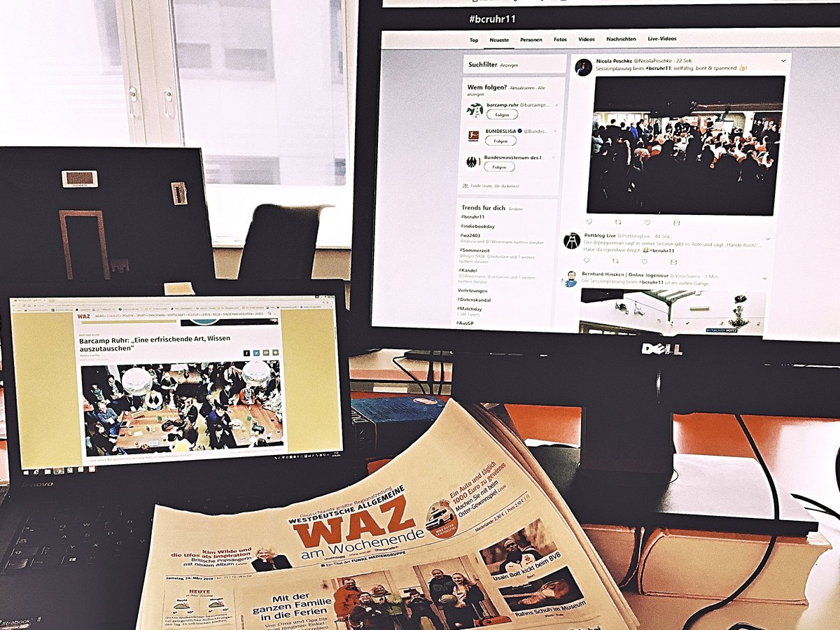 Liebe Grüße vom #WAZ-Newsdesk rüber zum Barcamp Ruhr im Essener Unperfekthaus. Wir wünschen spannende und kurzweilige Sessions. #bcruhr11