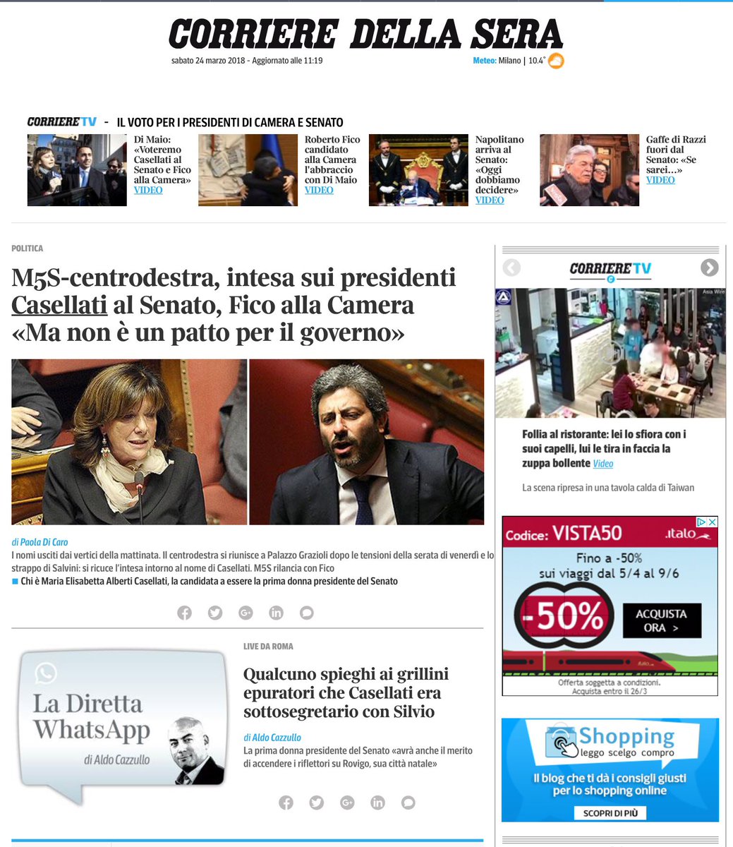 Un grosso in bocca al lupo a Elisabetta Casellati, tenace collega con la quale abbiamo condiviso importanti battaglie al Senato e al Consiglio Superiore della Magistratura.