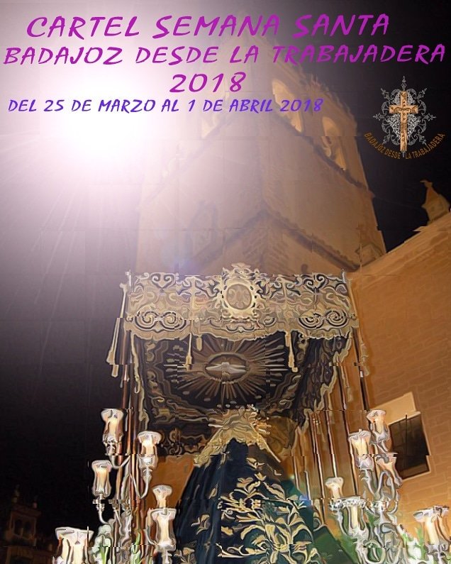 BadajozLa's tweet photo. Cartel de la Semana Santa de badajoz desde la trabajadera 2018 https://t.co/FYnfWQio2X