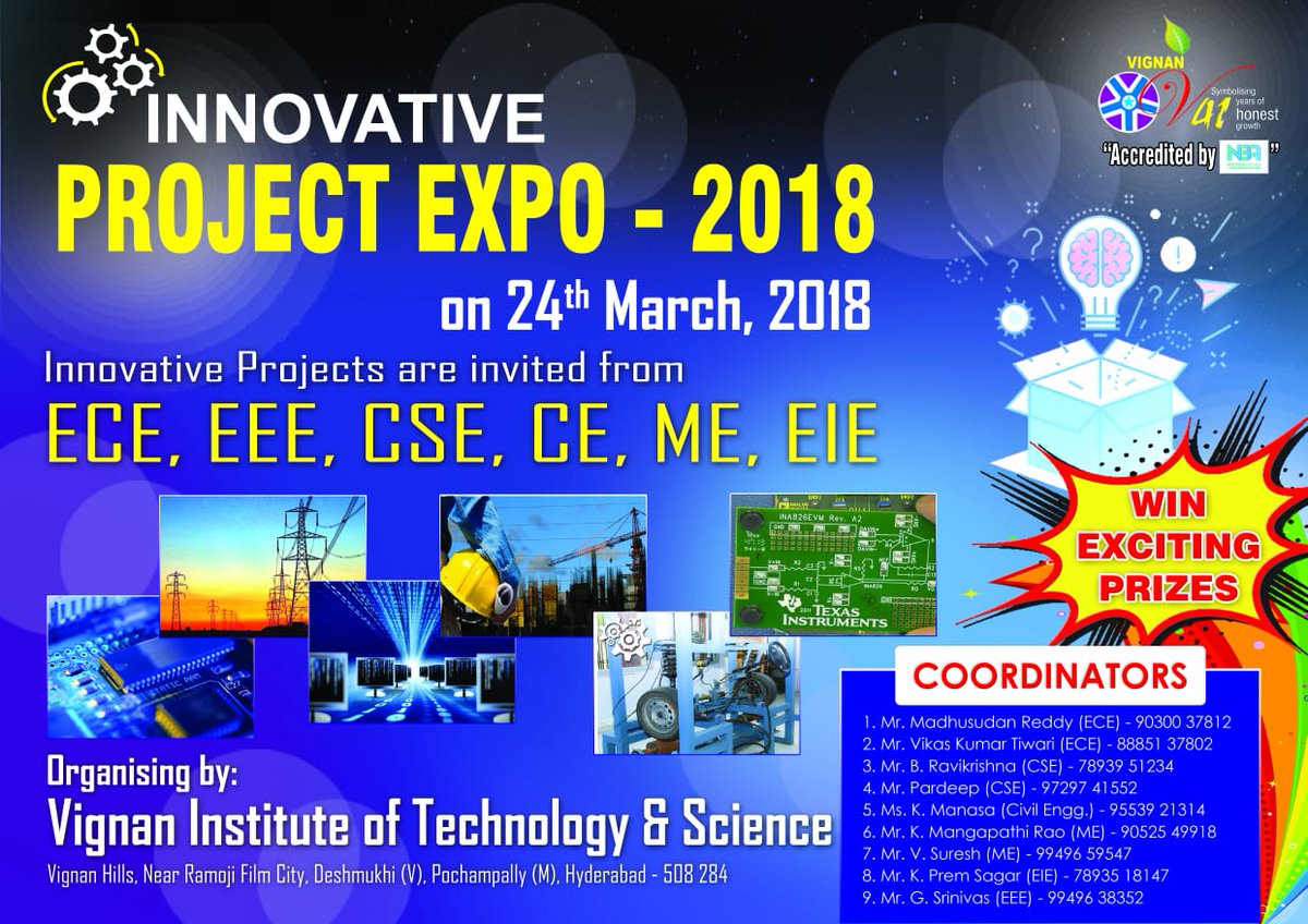 duttprasan's tweet photo. Got the opportunity to judge more than 70 group projects at Vignan Institute of Technology and Science. Annual innovative product covers ideas and implementation from all branches and it is a good culture to maintain the spark in students. #IoT #Demo #Vits #InnovativeJam https://t.co/q0g9751ozF