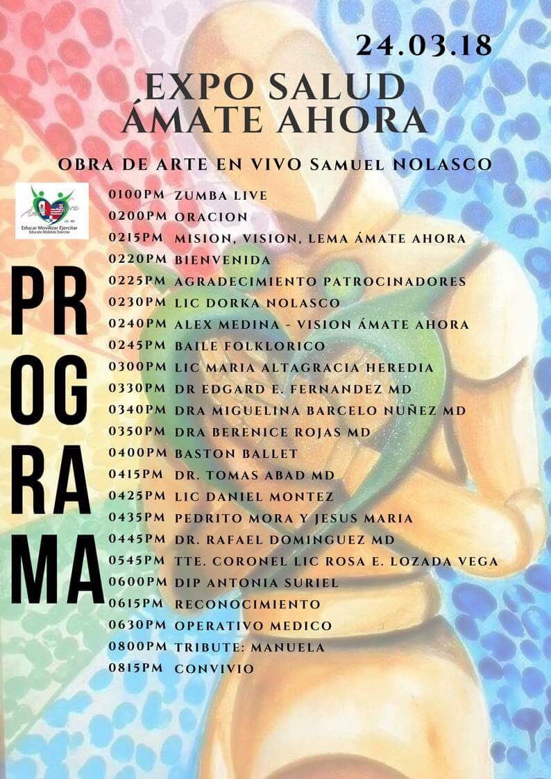 joinamate's tweet image. Buenos Días espero su presencia hoy, Sáb Marzo 24 a partir de la 1pm incitamos EXPO SALUD ÁMATE AHORA con un Zumba en Jardines de la Montaña. Conferencistas, líderes, médicos, activistas toman el micrófono por nuestra salud, Operativo Médico, Convivio y mucho más #ÁmateAhora