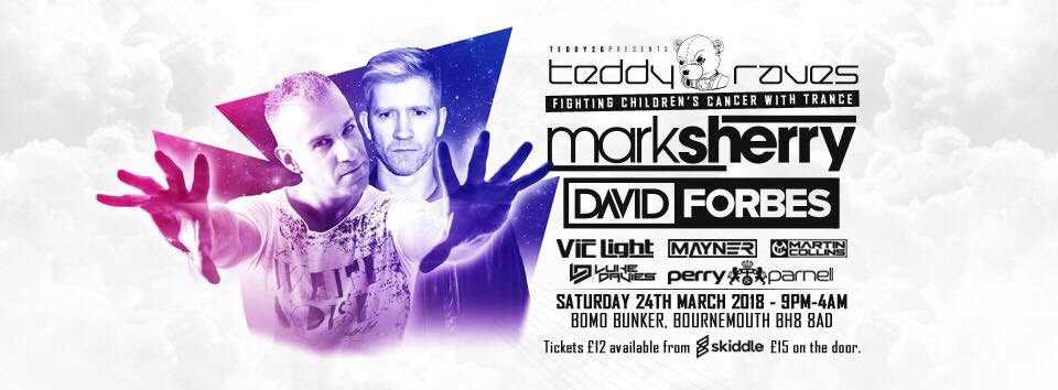 marksherry's tweet photo. It’s rave day in Bournemouth!

See you at @TeddyRaves TONIGHT with my raving compadre @djdavidforbes!

Playing 90 min sets to help raise money for kids with cancer, a very good cause.,come and show your support please! https://t.co/fxWByYxpPA