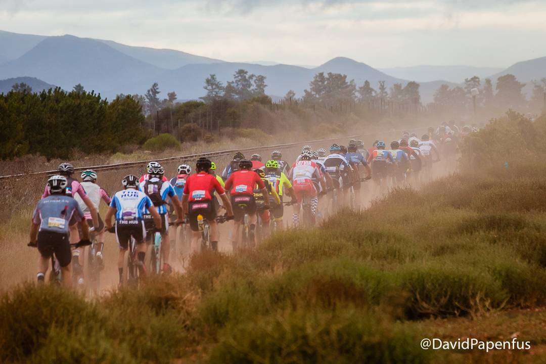 davidpapenfus's tweet photo. Riders head out on a dusty trail from @ArabellaWines on Stage 3 of the #CapeEpic, beginning a long day in the saddle, aptly called #TheLongestDay: 122km &amp; 1800m elevation! #conquerasone #capeepic2018 #kickupthedust #mtb https://t.co/y9prociYpu
