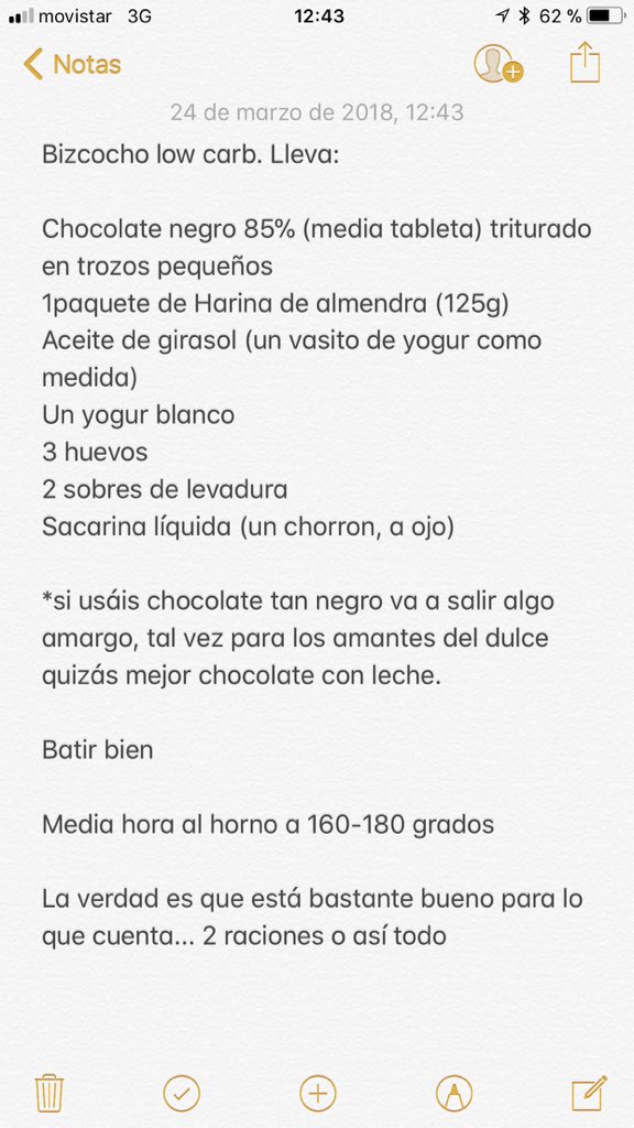 Receta de bizcocho LOW CARB. Only 2 raciones todo, y esta buenísimo!!!! La harina de almendras es la clave. #lowcarb #diabetes #dibetesp #Recetasdenice #diabetic #sweet #dt1 #td1  #chocolate #