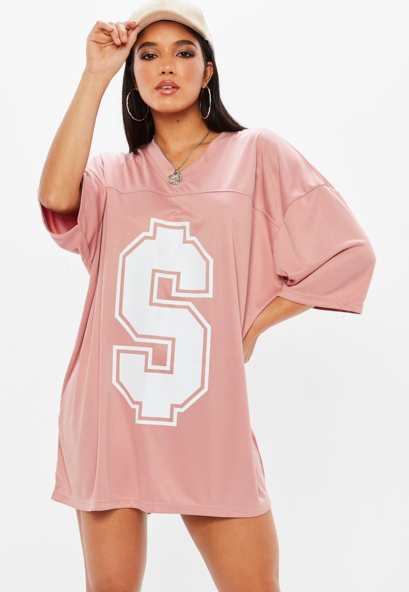 pink american football t-shirt dress 