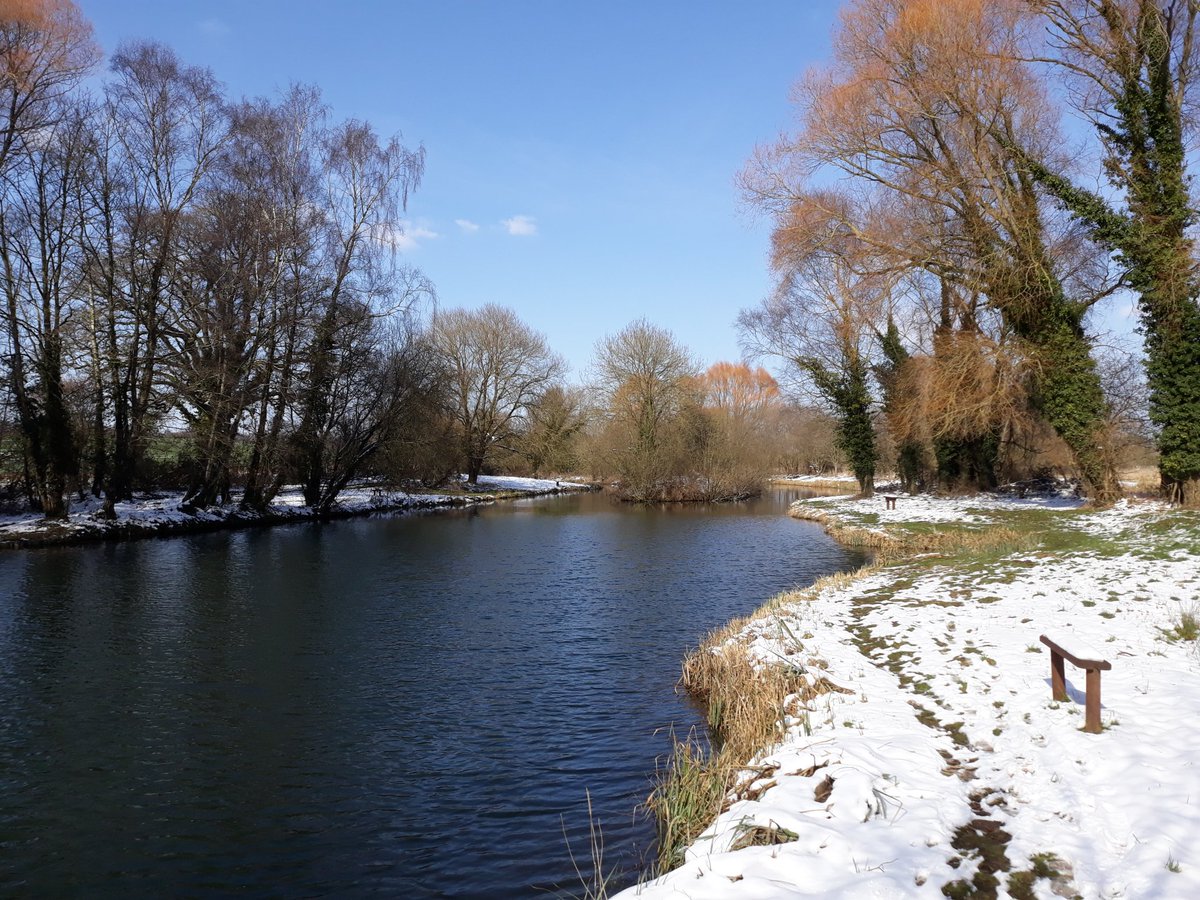 fishthetest's tweet photo. #firstdayofspring2018 what difference a day makes snow, thaw and Spring arrives #trout @fishthetest Pittleworth Lake on The River Test in Hampshire https://t.co/Bftv66PvuI