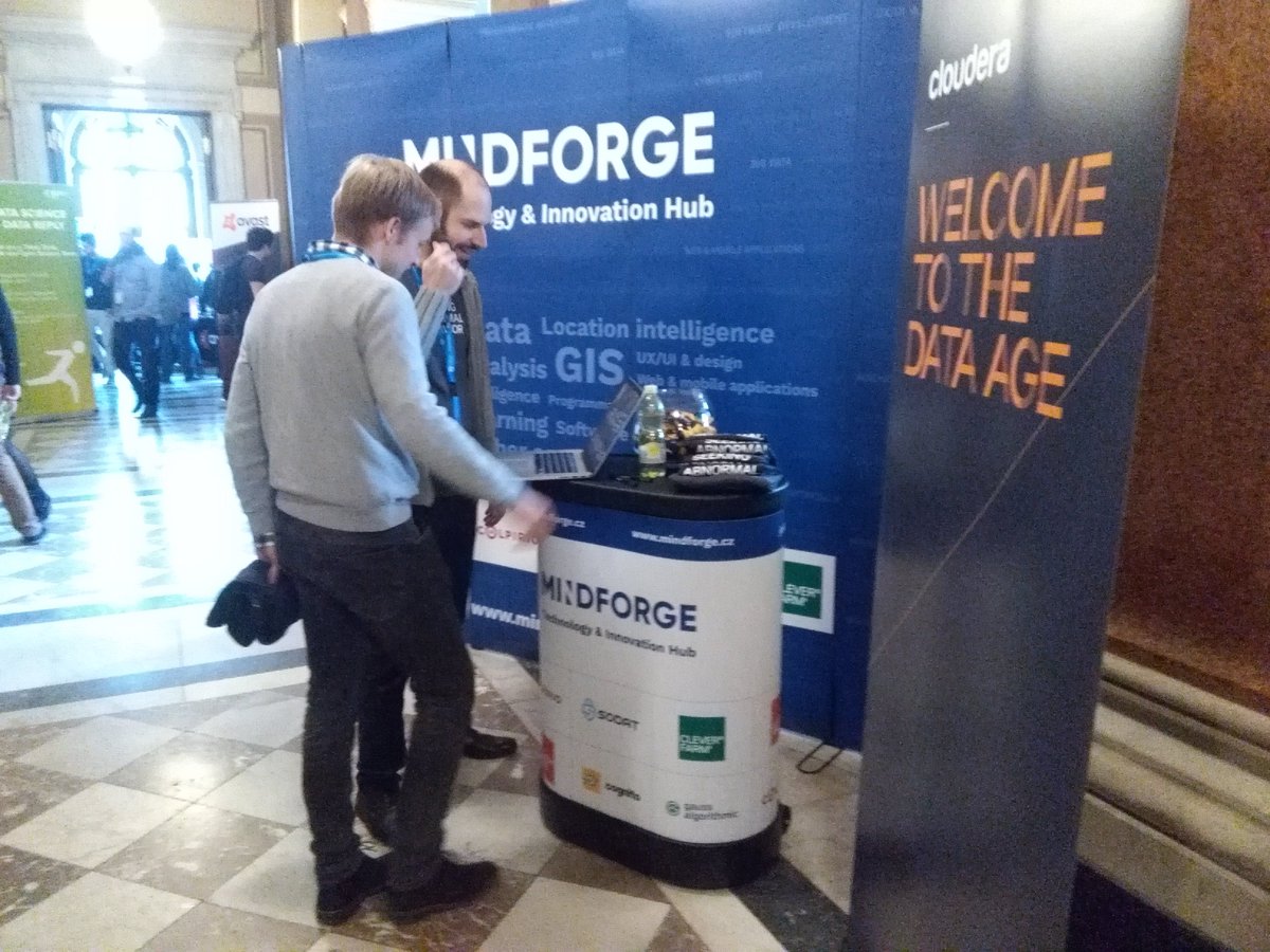GaussAlgo's tweet photo. Excellent talks, great venue, #mlprague did it again. Amazing conference and we are again part of it, together with colleagues from @cloudera &amp; @mindforge_group. Come and visit our stand. https://t.co/tJwHFaCIkr