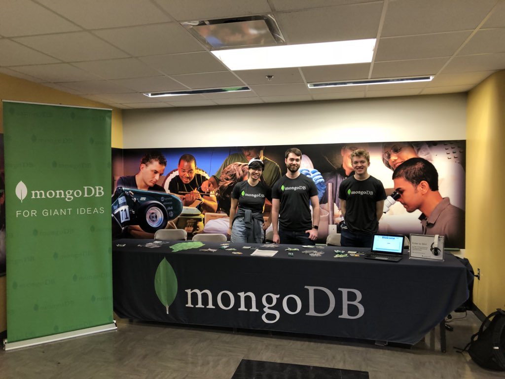 itsaydrian's tweet photo. The @MongoDB team is up early and ready to go at #hackabull at @USouthFlorida. Let’s Build Something Awesome with #Stitch & #Atlas https://t.co/3JropwMSMP