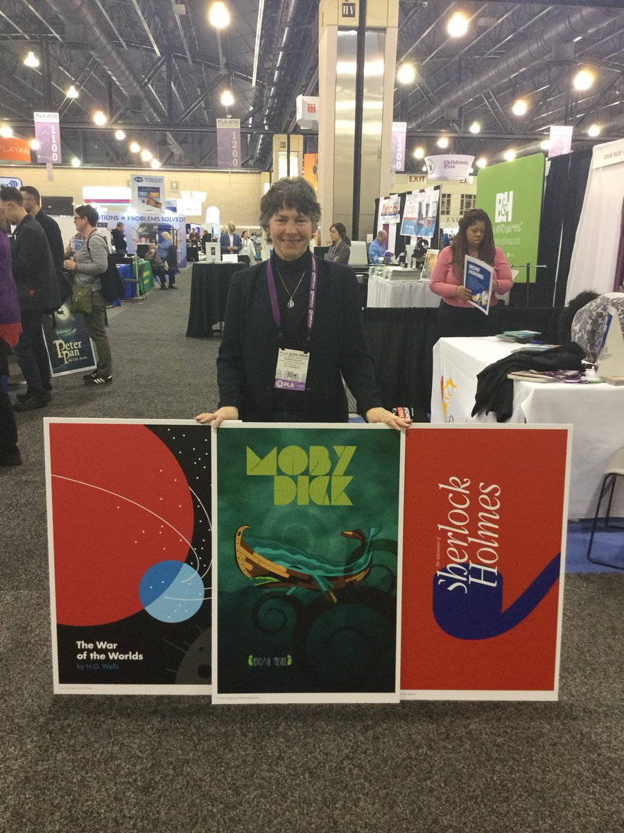 plympton's tweet image. The winners of the big posters at  #recoveringtheclassics at #PLA2018. We don’t want to ship posters home. So we have a very silent auction. So silent we won’t tell people unless they ask us about it