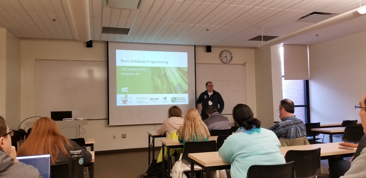 SQLBek's tweet image. Watching @JohnMiner3 kick off #SQLSatroc