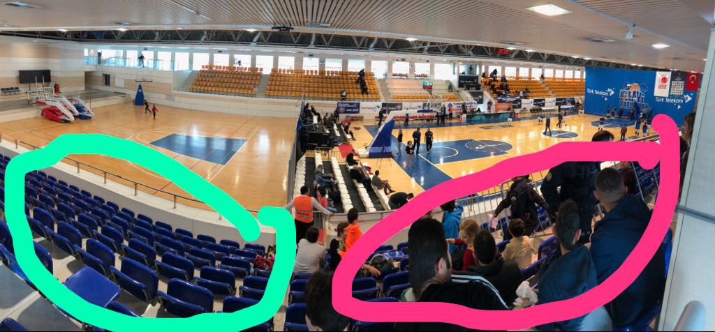 <a href="/TurkTelekom/">Türk Telekom</a> <a href="/BKBasketbol/">Bahçeşehir Koleji Spor Kulübü</a> Maci icin, BK seyircisine ayrilan alan yesil, macin oynanacagi yer kirmizi.. <a href="/TBF/">TBF</a> 👏👏👏<a href="/gencliksporbak/">Gençlik ve Spor Bakanlığı 🇹🇷</a> <a href="/hidoturkoglu15/">Hidayet Türkoğlu</a> Turk sporu icin gurur verici...!