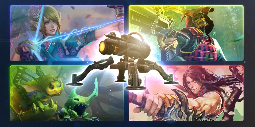 vainglorysgmy's tweet photo. BATTLE ROYALE BRAWL EVENT: DESTROY TURRETS FOR A CHANCE TO WIN BLUEPRINTS &amp; ESSENCE!

On March 30 at 8AM SGT, you’ll have a chance to select 1 of 4 team captains — Petal, Blackfeather, Ringo or Kestrel!

Read more on the event here: https://t.co/RRxxTss9cZ ✨ #Vainglory https://t.co/O10vdgD9Bl
