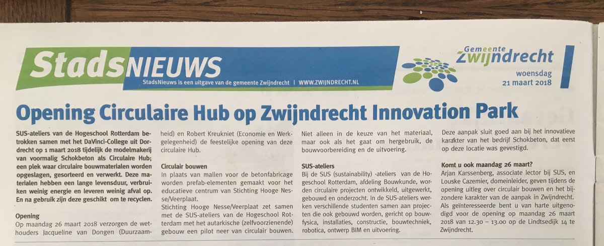 Jacqvandongen's tweet photo. Innovation Park #Zwijndrecht opent circulaire hub voor #bouwmaterialen. Opslaan, sorteren, verwerken. Met SUSateliers R'dam en Da Vinci college Dordrecht. Maandag opening, u bent welkom! https://t.co/cNaZOSsZ0g